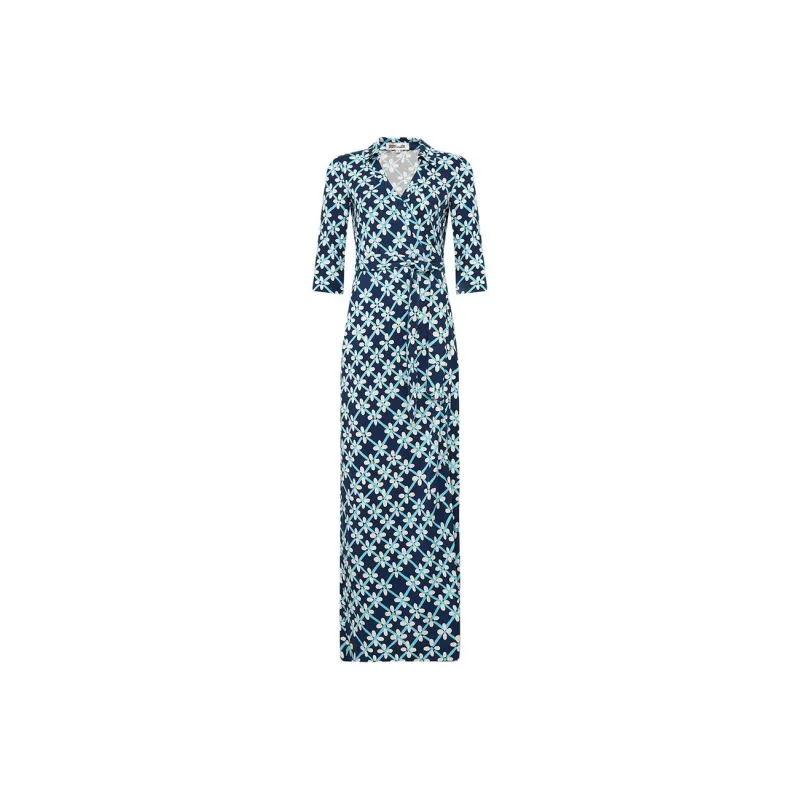 Diane Von Furstenberg FW25 Long Sleeved Dress Women's Blue-0