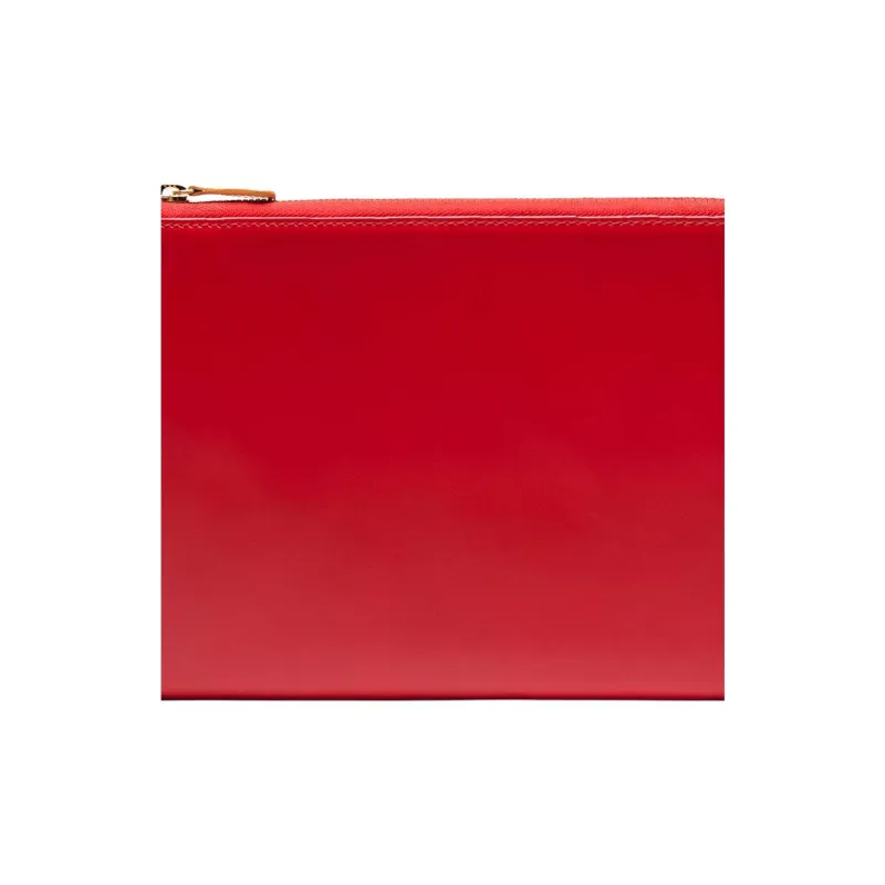 ETTINGER Leather Clutch Large Size Unisex Red & Tan-4