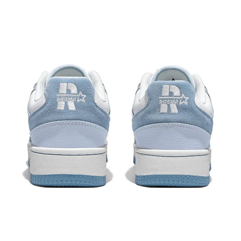 RIPSTAR Coverage Slip Resistant And Abrasion Resistant Low Top Skateboard Shoes Unisex White Blue-3