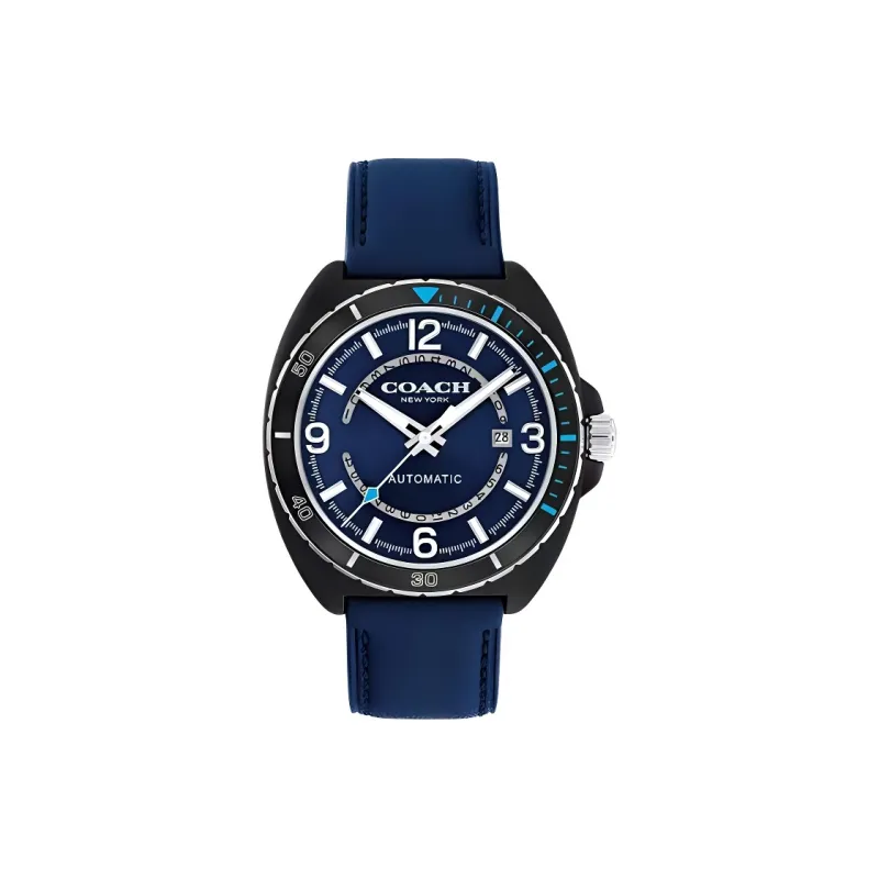 COACH Wrist Watch Automatic Mechanical Movement Leather Strap 44mm Blue Dial Women's Watch-0