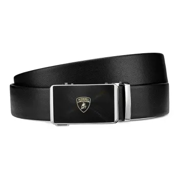 Automobili Lamborghini Cow Leather Belts Men's Width 3.4cm