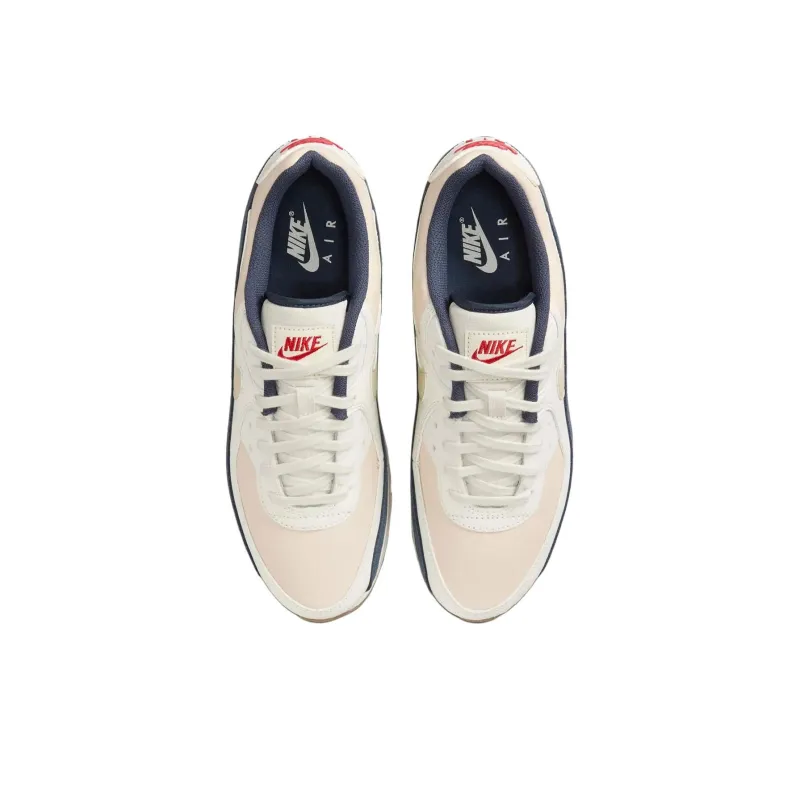 Nike Air Max 90 Anti Slip Wear Resistant Low Top Running Shoes Men's Beige Blue-3
