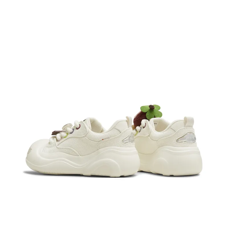 Teenmix Slip Resistant Cushioning Abrasion Resistant Breathable Low Top Skateboard Shoes Women's White-3