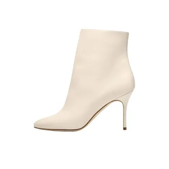 MANOLO BLAHNIK Insopo Ankle Boots 9cm Women's Cream
