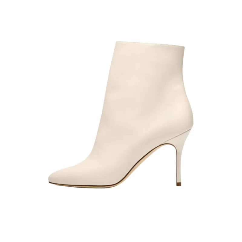MANOLO BLAHNIK Insopo Ankle Boots 9cm Women's Cream-0