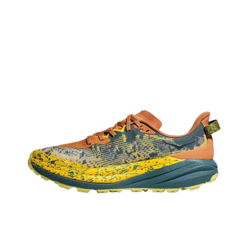 HOKA ONE ONE Speedgoat 6 Cushioning, Wear Resistant Low Top Running Shoes Men's Yellow Orange-1