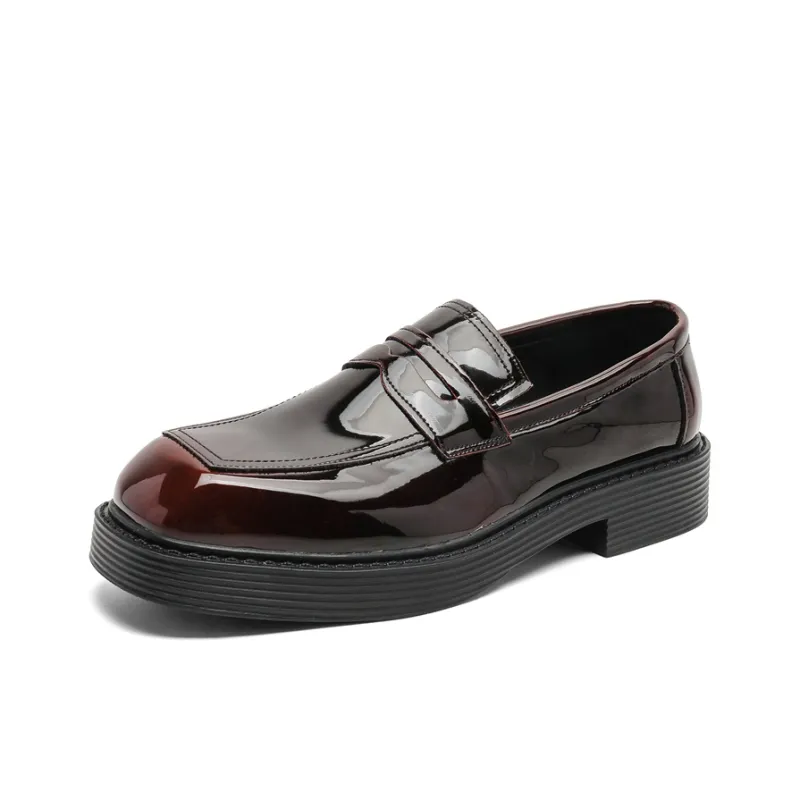 SOBB Loafers Men Black/Red/Brown/Green/Patent Leather/Blue/Purple/Charcoal Black/Gray-12