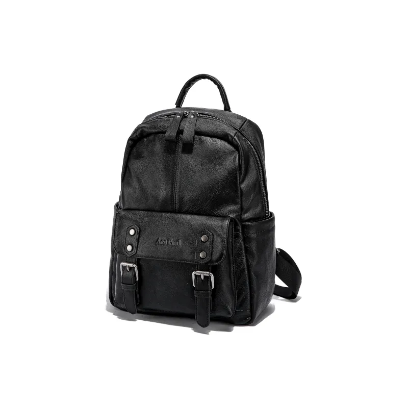Ace Paul Cow Leather Backpack Unisex Black-1