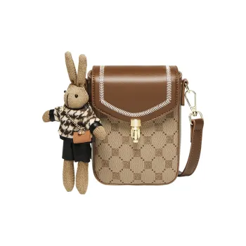 15 MINS PVC Elegant Shoulder Bag Crossbody Bag Regular Women's Coffee