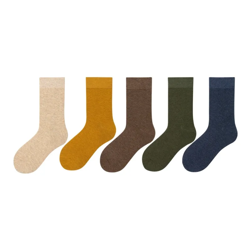 LIANGPU Mid Calf Socks Men's 5 Pack-8