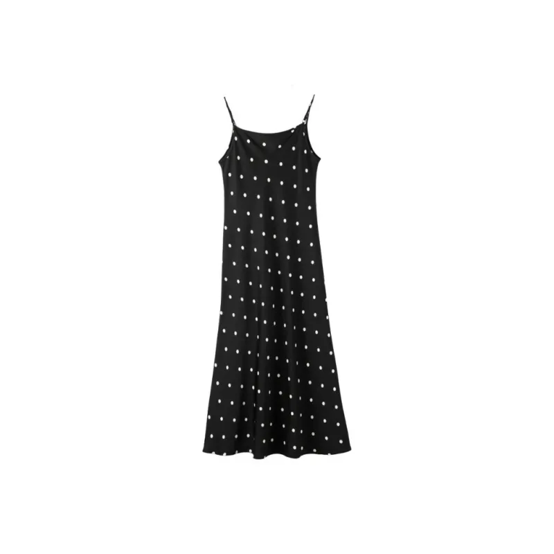 Late White Slip Dresses Women's Black-1