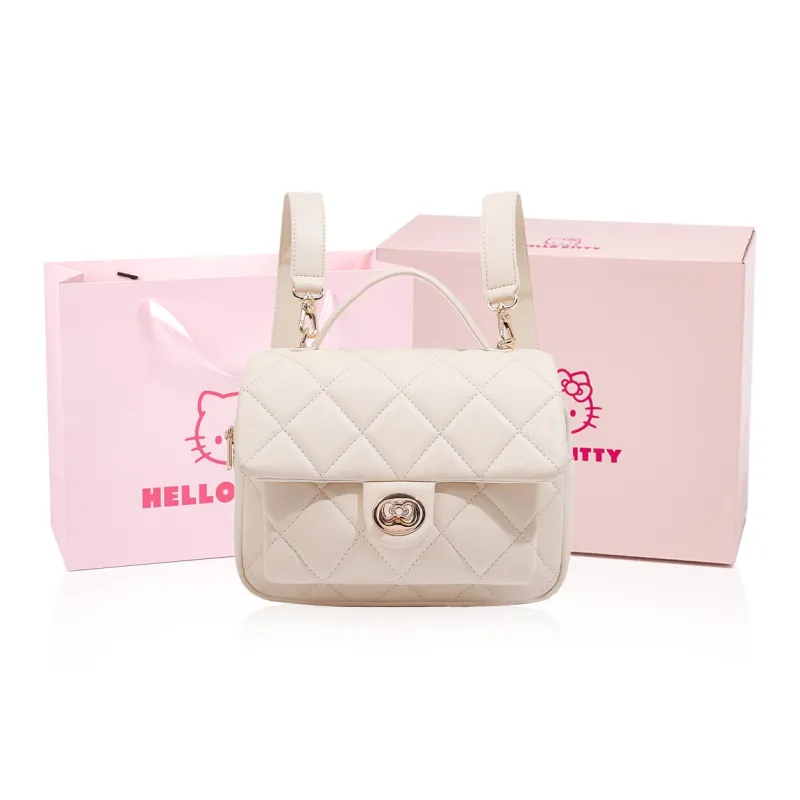 MESUCA &Sanrio Hello Kitty Collaboration Kitty Series PU Backpack Women's Pink/Ecru-5