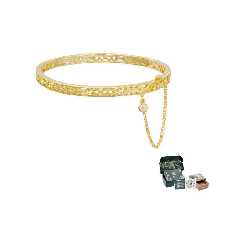 Honey Dolly 925 Sterling Silver Gold Plated Bangles Women's-2