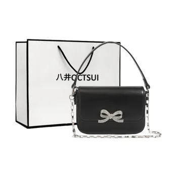 OCTSUI Synthetic Leather One Shoulder Handbag Women's Silver/Black