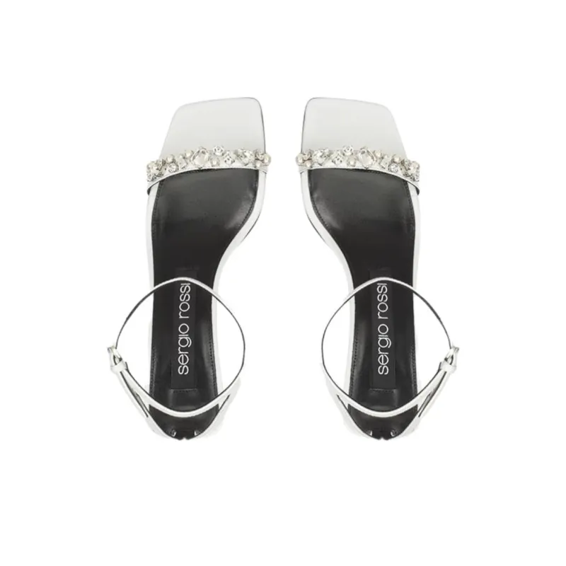 SERGIO ROSSI Sr1 One Strap Sandals 6cm Women's White-3