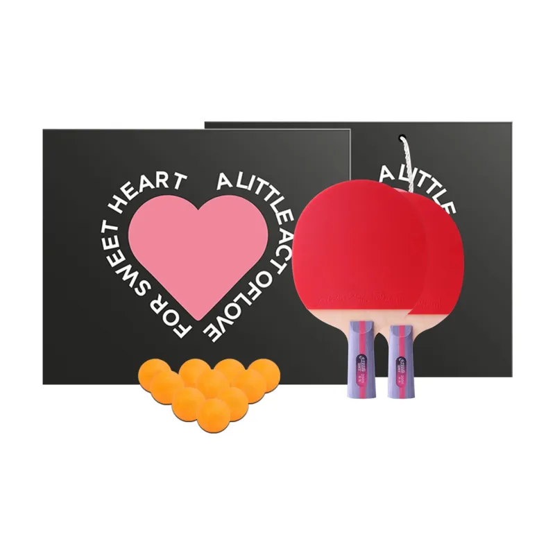 DHS Ping Pong Paddles Unisex Pure Wood Black Red-12