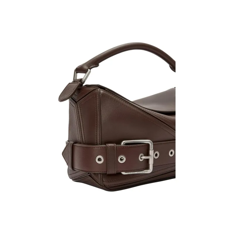 LOEWE Puzzle Bright Calfskin Shoulder Bag, Crossbody Bag, Handbag Trumpets Women's Brown-6