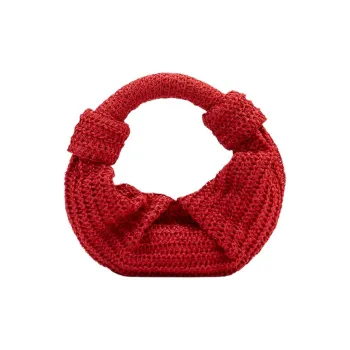 SIMON MILLER Straw Woven Handbag Women's Cherry Red