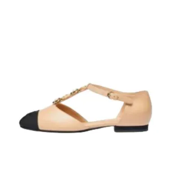 CHANEL 25P Spring Summer Casual Single Shoes Women's Beige