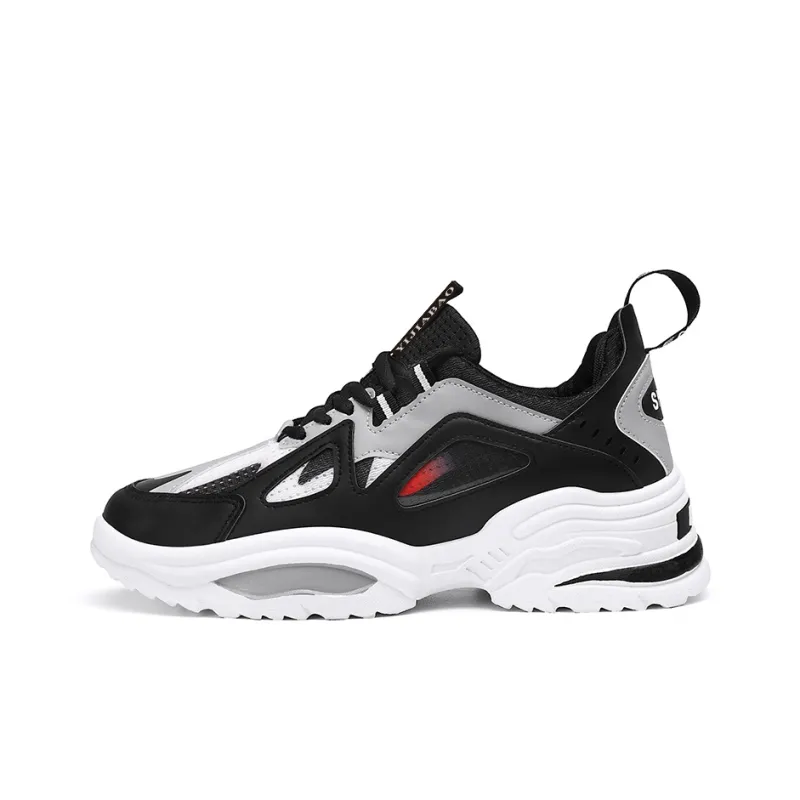 Yi Jiabao Shock Absorbers Slip Resistant Breathable Low Top Chunky Sneakers Men's-0