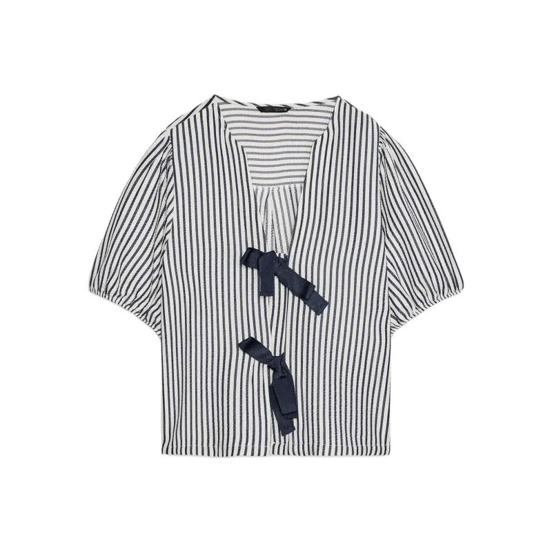 ZARA Shirts Women's Nude/Sea Blue-0