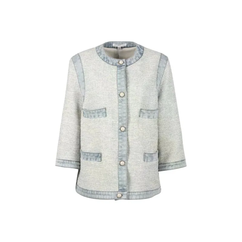 Caroline Denim Jackets Women's Gray Blue-0