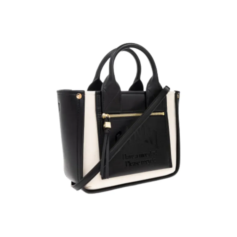 GANNI Leather Tote Bag, Shopping Bag, Handbag Unisex Black-1