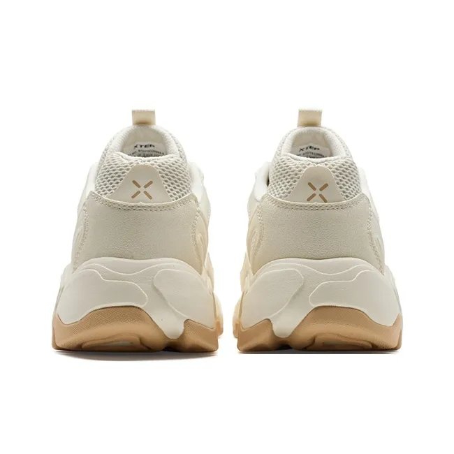XTEP Nomadic Wear resistant And Lightweight Low Top Casual Shoes Men's Tea White-4