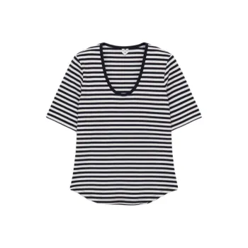 ARKET T Shirts Women's Navy Blue/White