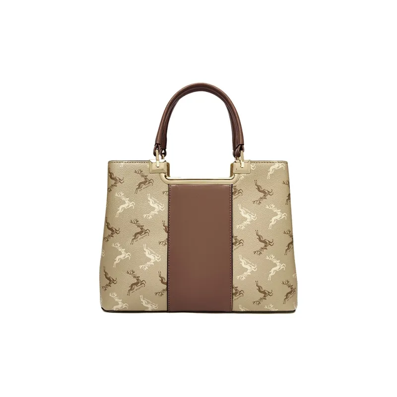 RED DRAGONFLY PVC Handbag Regular Unisex Coffee/Khaki-31