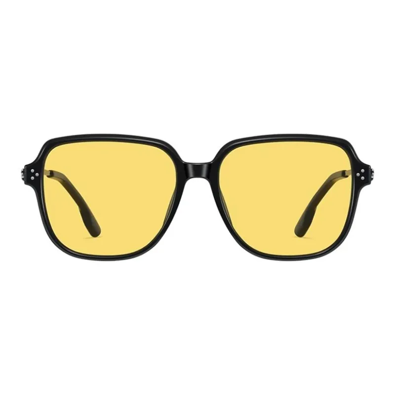 CAPONI Plate And Metal Square Sunglasses Unisex Black-1