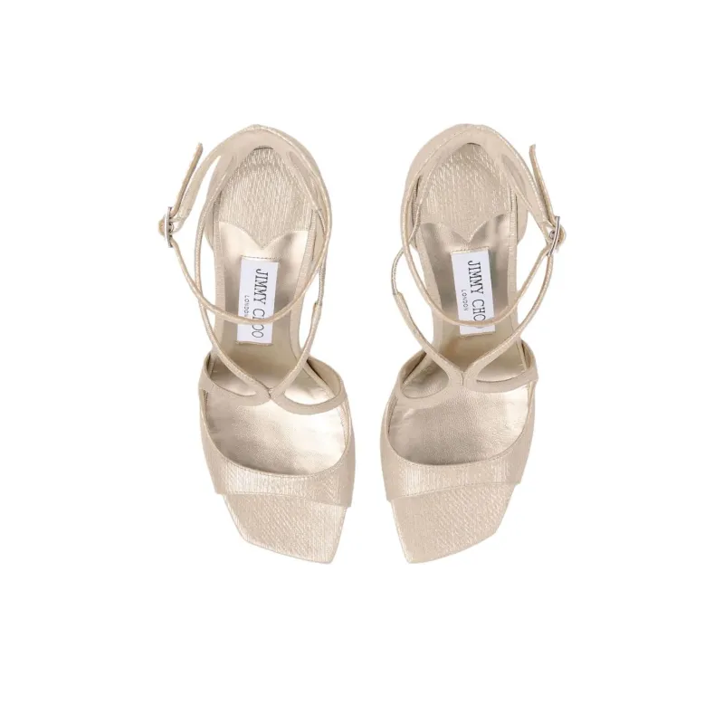 Jimmy Choo Azia One Strap Sandals 9.5cm Women's Light Gold-4