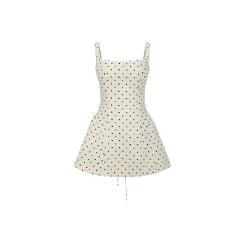 RTNH Slip Dresses Women's White Polka Dot