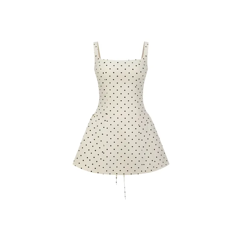 RTNH Slip Dresses Women's White Polka Dot-0