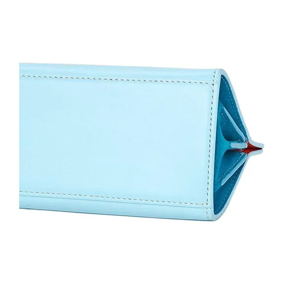 TORY BURCH Lee Radziwill Calfskin With Suede Trim Cat Eye Bag, Shoulder Bag, Crossbody Bag, Handbag Women's Blue-4