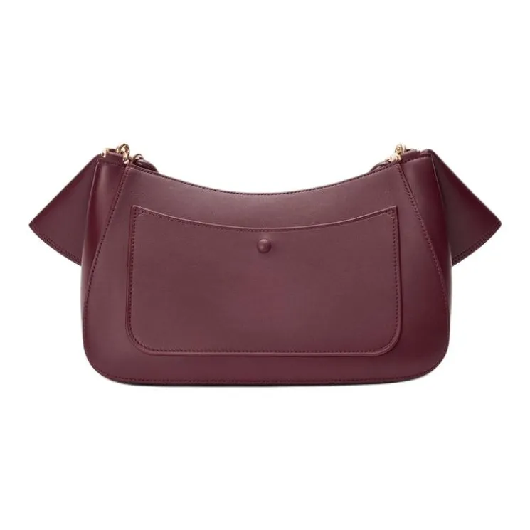 LOEWE Calfskin Crossbody One Shoulder Handbag Medium Size Women's Dark Burgundy-6