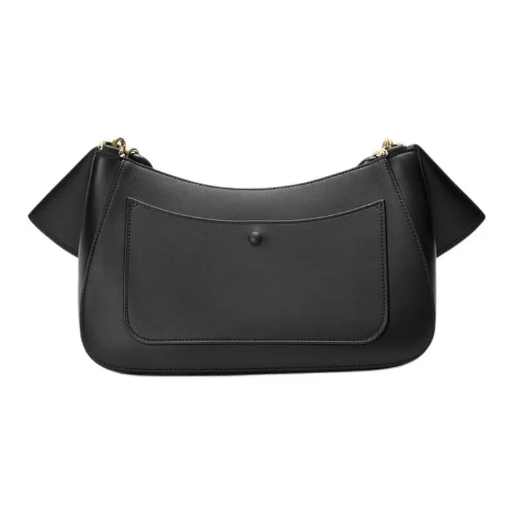 LOEWE Calfskin Crossbody One Shoulder Handbag Medium Size Women's Black-6