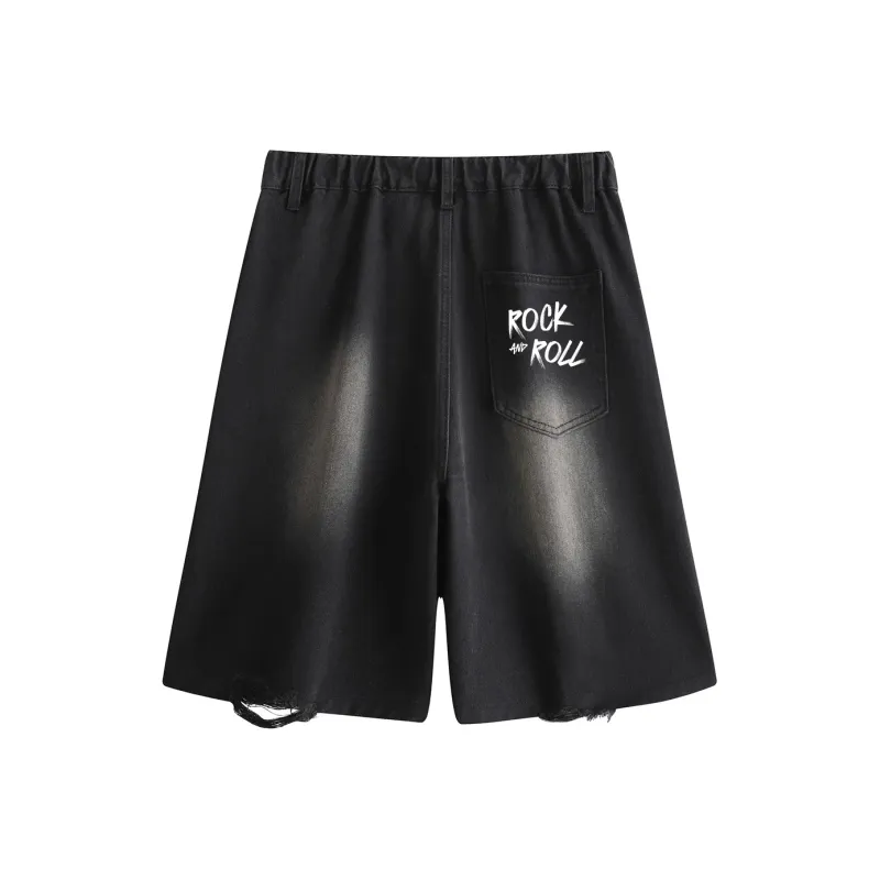 Qnxeey Denim Shorts Unisex-1