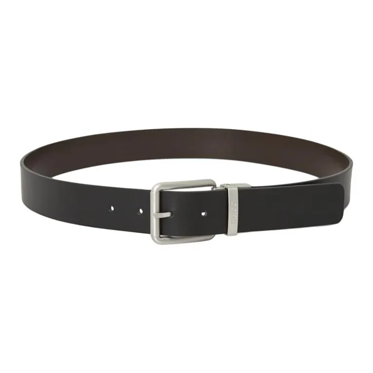 BOSS Cow Leather, Leather, Metal Leather Belts Men's Black 5.5CM-2