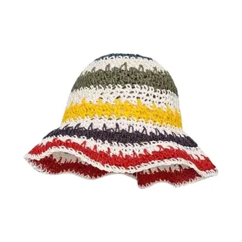 BOOLFEN Straw Woven Bucket Hats Women's