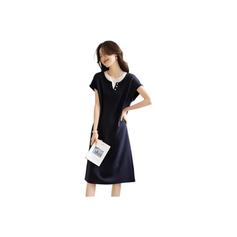 Flowers In Water Short Sleeved Dress Women's-0