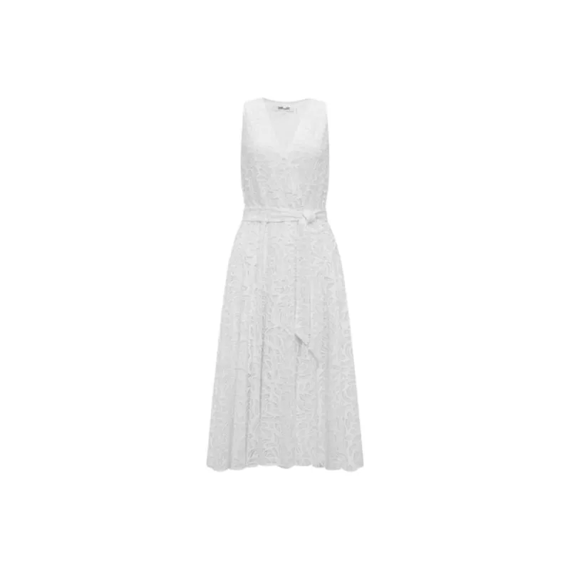 Diane Von Furstenberg Sleeveless Dress Women's Pearl White-0