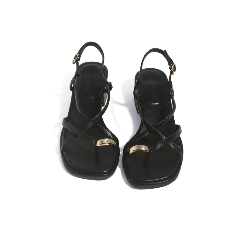 CHENTER KATER One Strap Sandals 4cm Women's Black-2