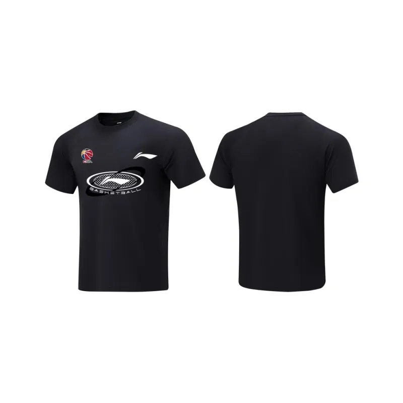 LiNing Basketball Collection CBA Collection T Shirt Unisex Black-2