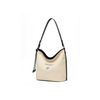 MOYYI Synthetic Leather Tote Bag, Shoulder Bag Regular Women's Ecru
