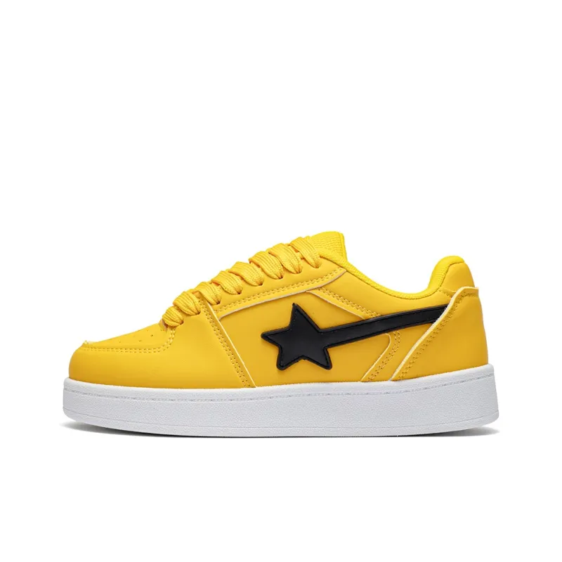 MEXICAN Skateboard Shoes Women's Low Top Yellow Black-0