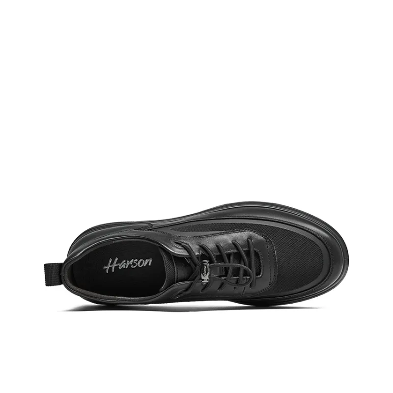HARSON Breathable And Lightweight Low Top Casual Shoes Men's Black-2