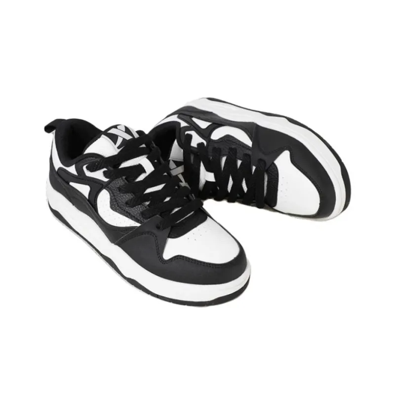 XTEP Anti-Slip And Wear-Resistant Lightweight Low-Top Skateboard Shoes Men's Black Sail White-3