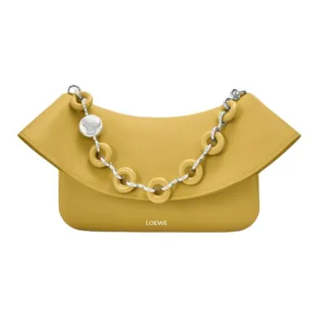 LOEWE Calfskin Shoulder Bag, Crossbody Bag, Handbag Medium Size Women's Ginger Yellow