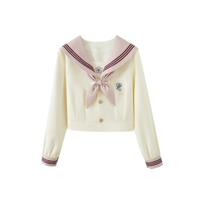 KAZAN Uniforms Women's Dusty Pink Long Sleeved Sailor Suit-4